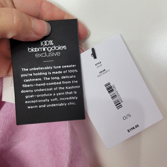 NWT C by Bloomingdale's Cashmere Travel Wrap Shawl Scarf in Rose Quartz - Picture 7 of 12